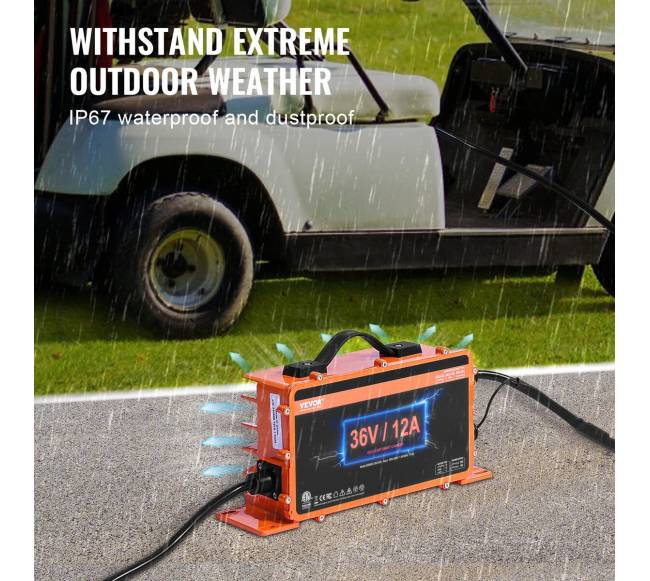 36 voltų 12 A golfo vežimėlio įkroviklis3