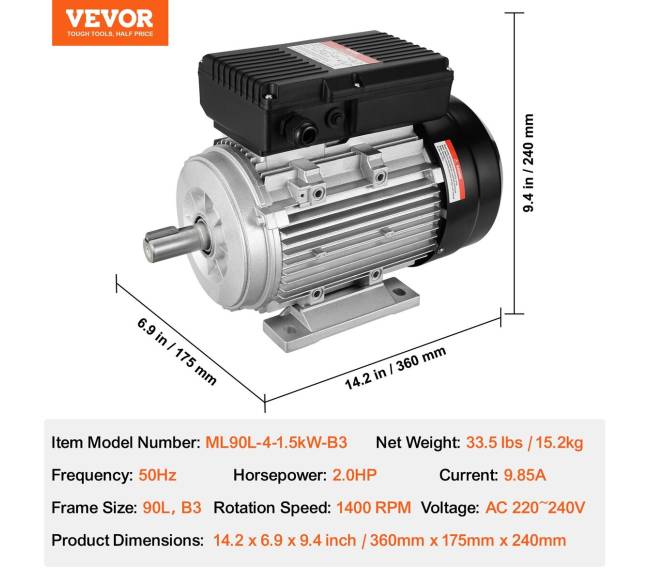 1.5 kW 1400 aps. elektrinis variklis6