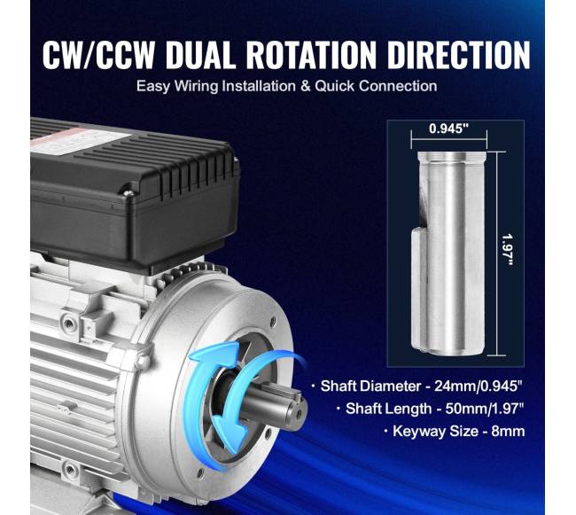 1.1 kW elektros variklis 1400 apsmin su 24 mm velenu3