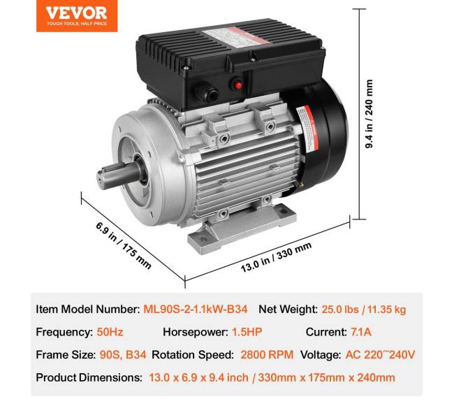 1.1 kW elektrinis variklis 2800 sūk.min6