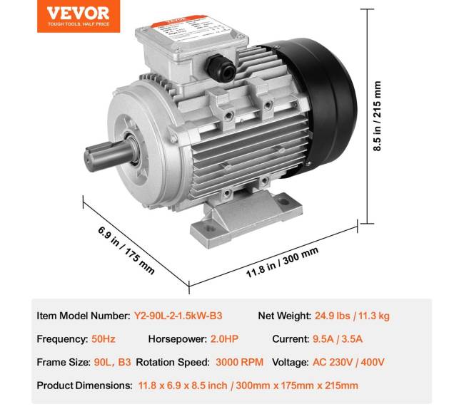 1,5 kW elektrinis variklis 3000 aps.min6