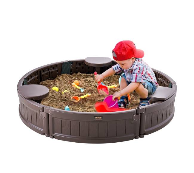 apvalus smėlio dėžė su dangčiu vaikams0