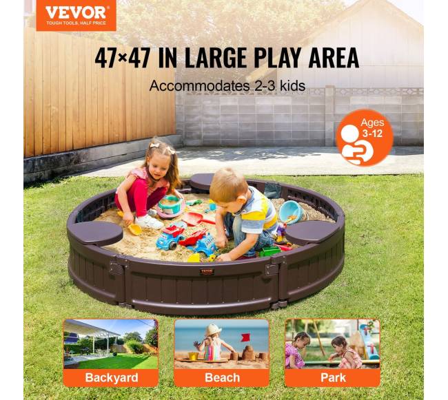 apvalus smėlio dėžė su dangčiu vaikams1