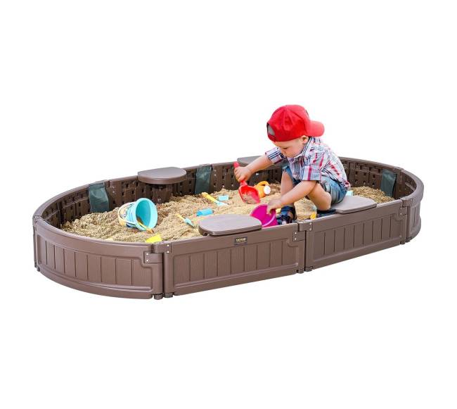 Smėlio dėžė ovali su dangčiu, lauko kiemui0