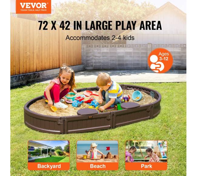 Smėlio dėžė ovali su dangčiu, lauko kiemui1