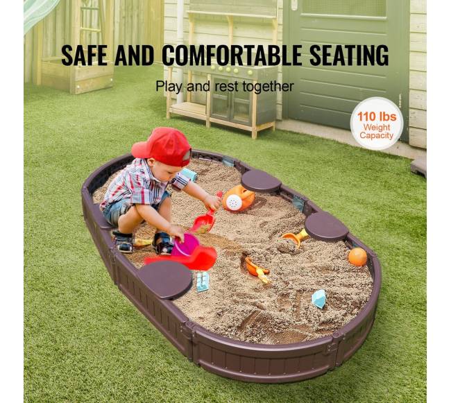 Smėlio dėžė ovali su dangčiu, lauko kiemui2