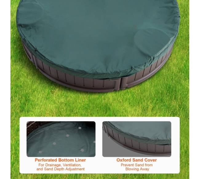 Smėlio dėžė ovali su dangčiu, lauko kiemui4