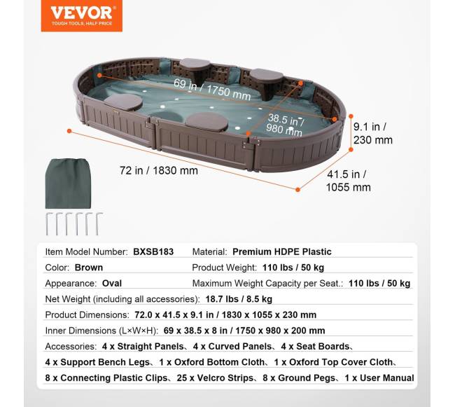 Smėlio dėžė ovali su dangčiu, lauko kiemui6