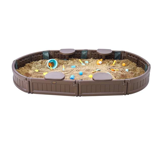 Smėlio dėžė ovali su dangčiu, lauko kiemui9