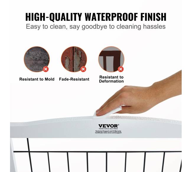 Laisvai stovintys lankstomi šunų vartai, balti5