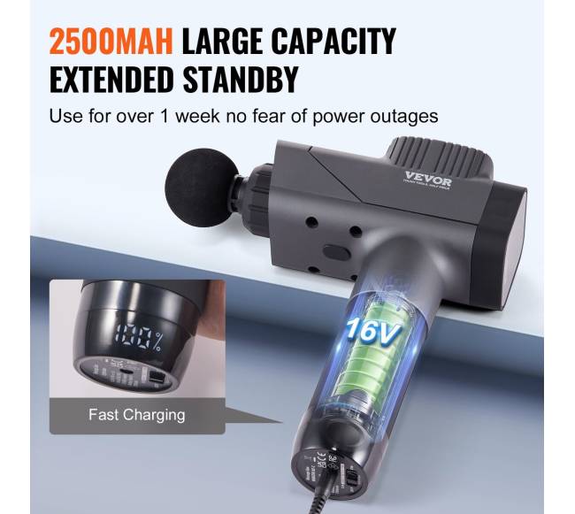 Raumenų masažuoklis su 8 greičiais ir 6 galvutėmis3