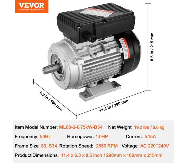 2.2kW elektros variklis 2800 aps.min. su 24mm ašimi6