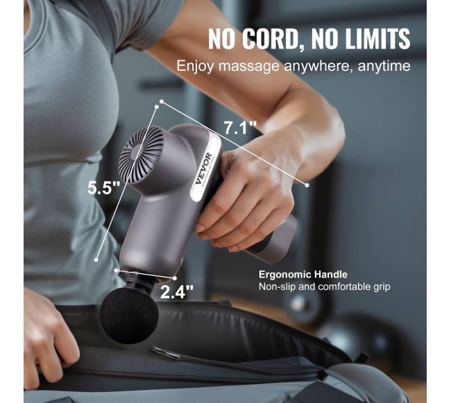 Raumenų masažuoklis su 5 greičiais ir 6 galvutėmis5