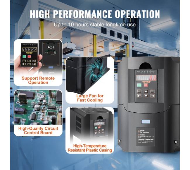 10 AG, 7,5 kW dažnio keitiklis 220V į 3 fazes4