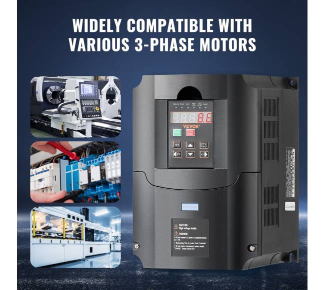 10 AG, 7,5 kW dažnio keitiklis 220V į 3 fazes5