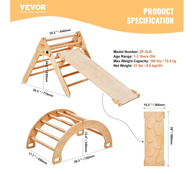 Pikler trikampių rinkinys 5in1 vaikams6