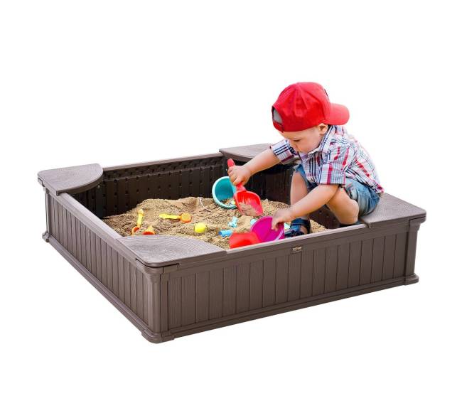 Vaikų žaidimo smėlio dėžė su dangčiu0
