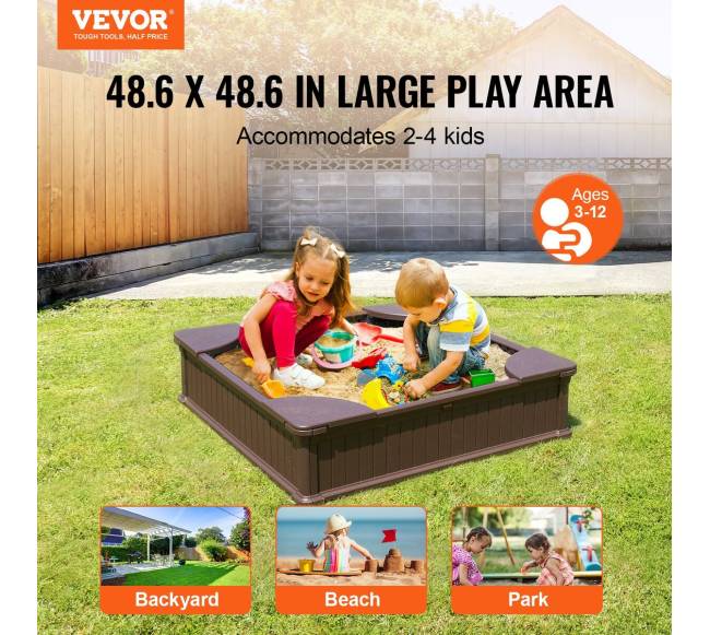 Vaikų žaidimo smėlio dėžė su dangčiu1