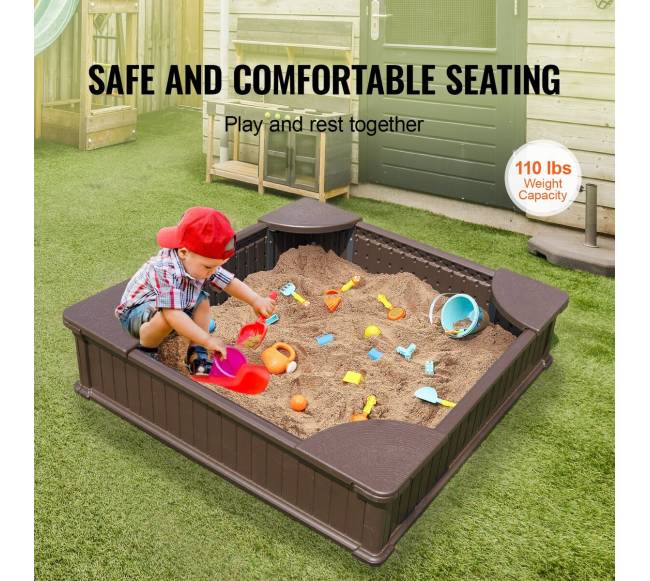 Vaikų žaidimo smėlio dėžė su dangčiu2