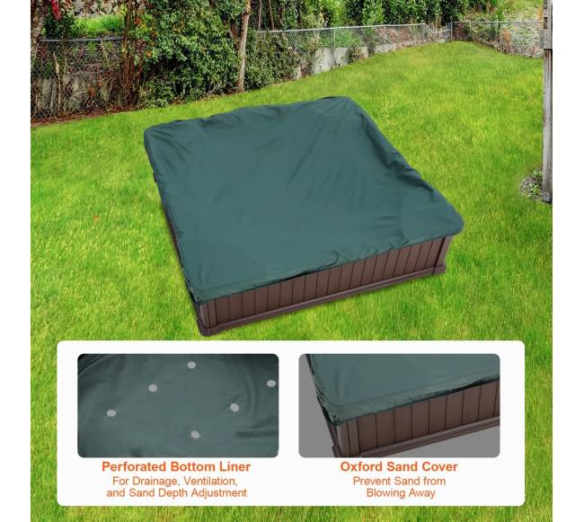 Vaikų žaidimo smėlio dėžė su dangčiu4