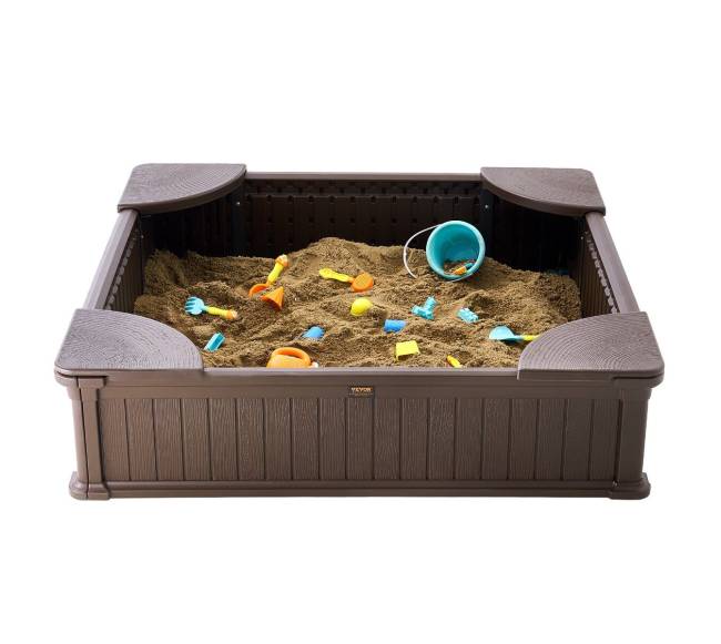 Vaikų žaidimo smėlio dėžė su dangčiu9