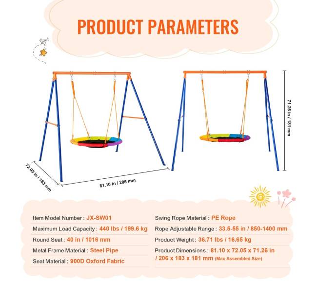 Sodo supynės su 40 cm lėkštės formos sėdyne6
