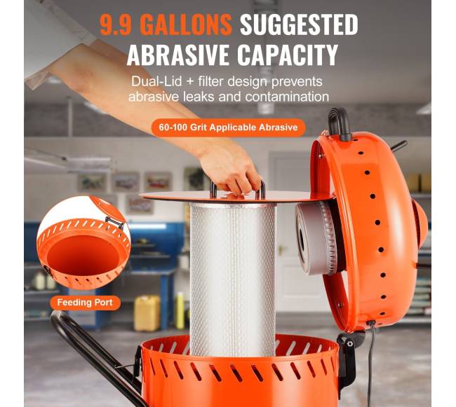 28 gal be dulkių smėliasrautė su vakuumo sistema2