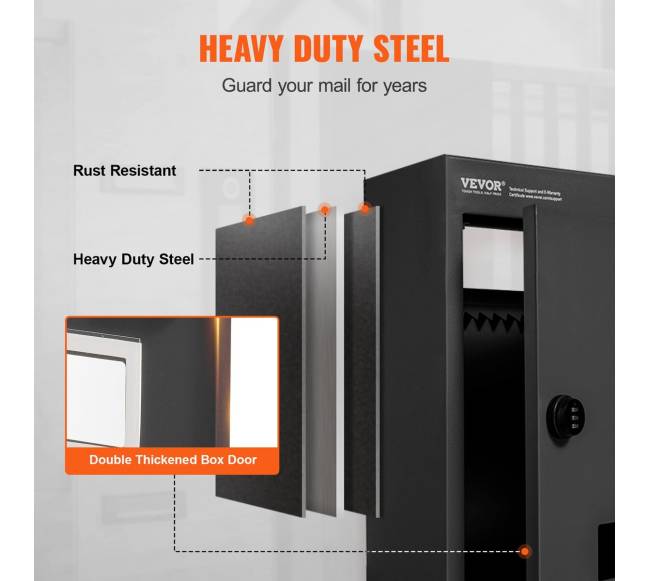 Sieninis pašto dėžutė su kombinacine spyna3