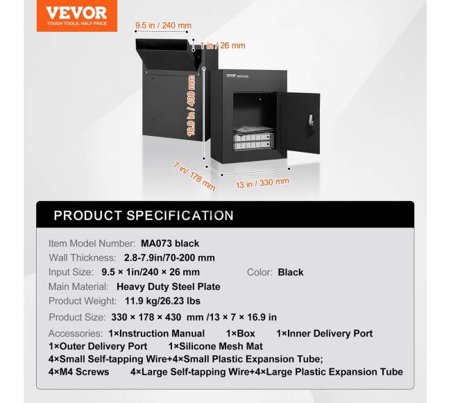 Sieninis pašto dėžutė su kombinacine spyna6