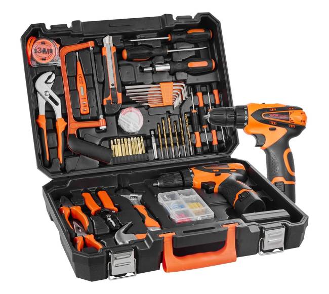 146 dalių įrankių rinkinys su grąžtu0