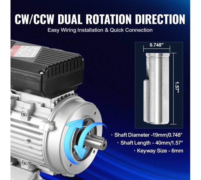 0.55KW elektrinis variklis, 1400 aps.min, 220~240V3