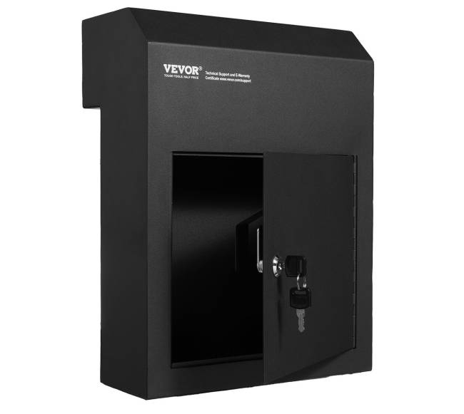 Pašto dežutė 12x6x16" su raktu juoda0