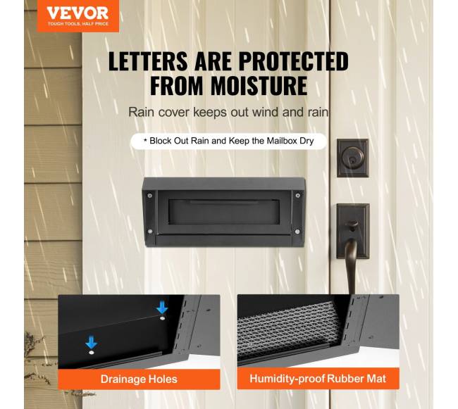 Pašto dežutė 12x6x16" su raktu juoda1