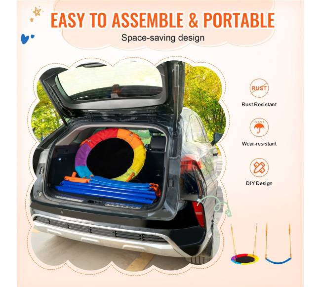 Sūpynės kiemui su A formos metaliniu stovu4