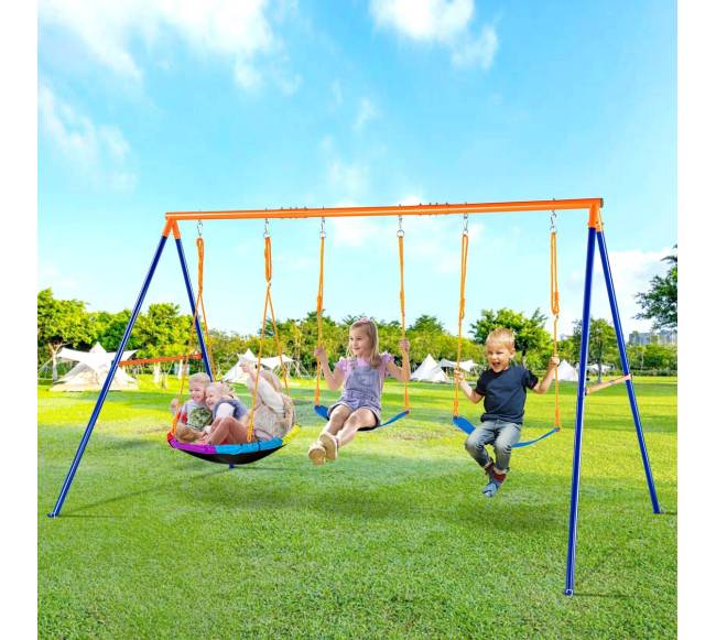 Sūpynės kiemui su A formos metaliniu stovu7