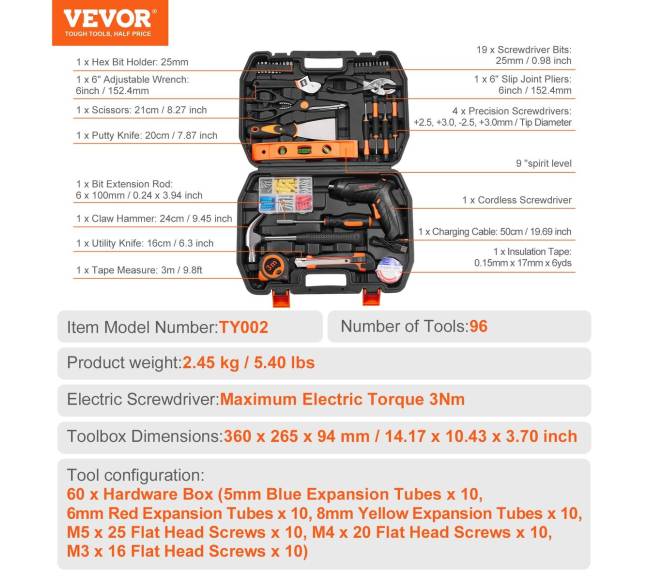 96 dalių buitinis įrankių rinkinys6
