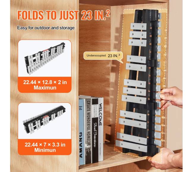 30 natų glockenspielis su malletais ir būgnų lazdelėmis4