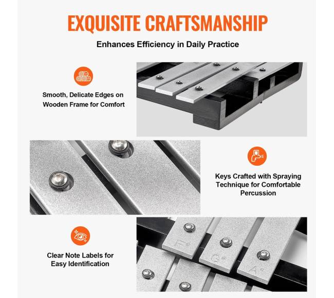 30 natų glockenspielis su malletais ir būgnų lazdelėmis6