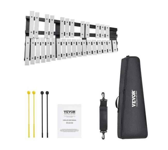 30 natų glockenspielis su malletais ir būgnų lazdelėmis8