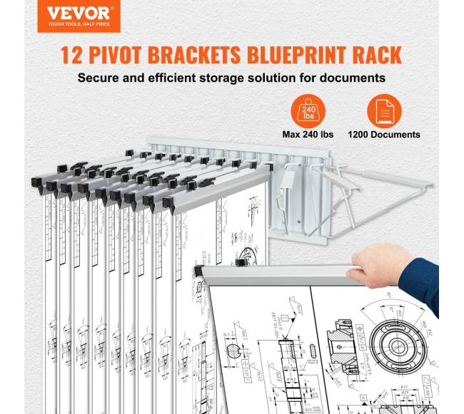 Sieninis brėžinių laikiklis su 12 pasukamų laikiklių1