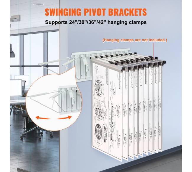 Sieninis brėžinių laikiklis su 12 pasukamų laikiklių2