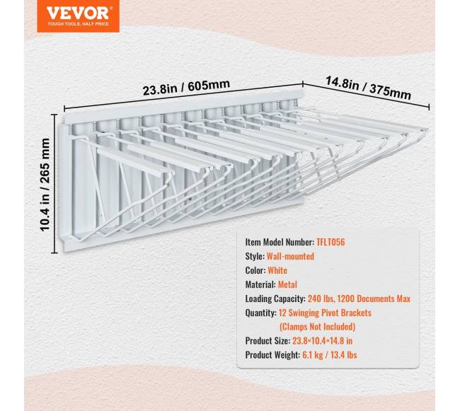 Sieninis brėžinių laikiklis su 12 pasukamų laikiklių6