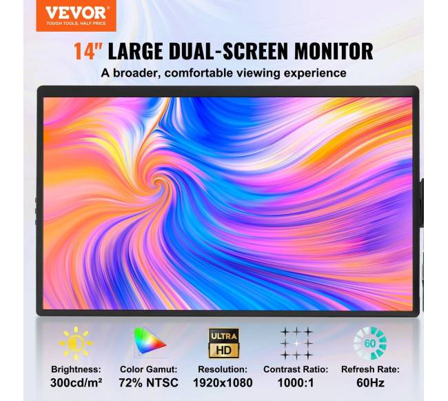 Nešiojamo kompiuterio ekranas prailginimui 14 colių1