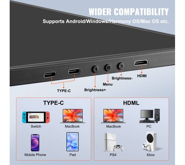 Nešiojamo kompiuterio ekranas prailginimui 14 colių2
