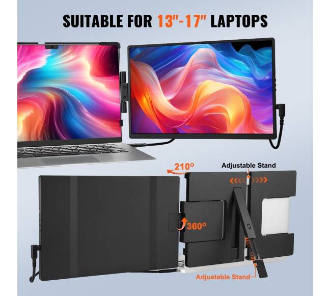 Nešiojamo kompiuterio ekranas prailginimui 14 colių3