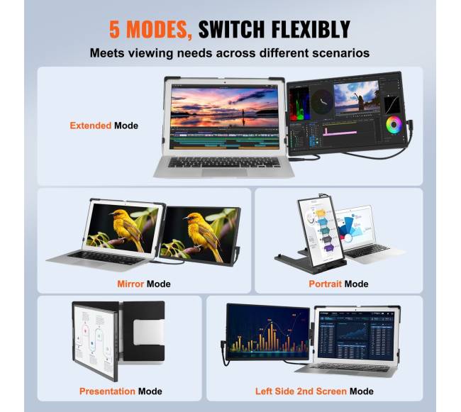 Nešiojamo kompiuterio ekranas prailginimui 14 colių4