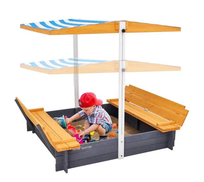 Medinis smėlio dėžė su stogeliu0