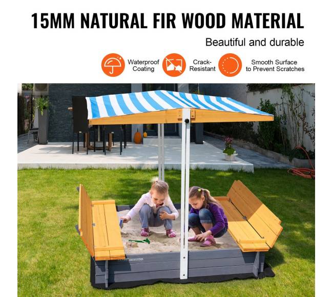 Medinis smėlio dėžė su stogeliu2