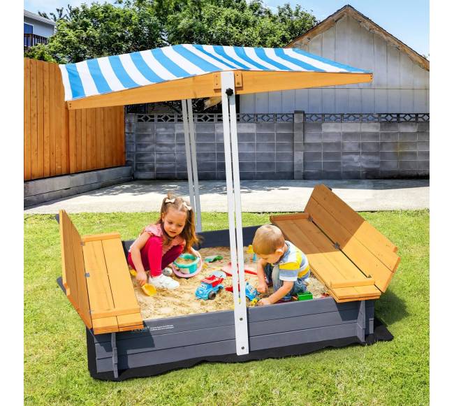 Medinis smėlio dėžė su stogeliu7