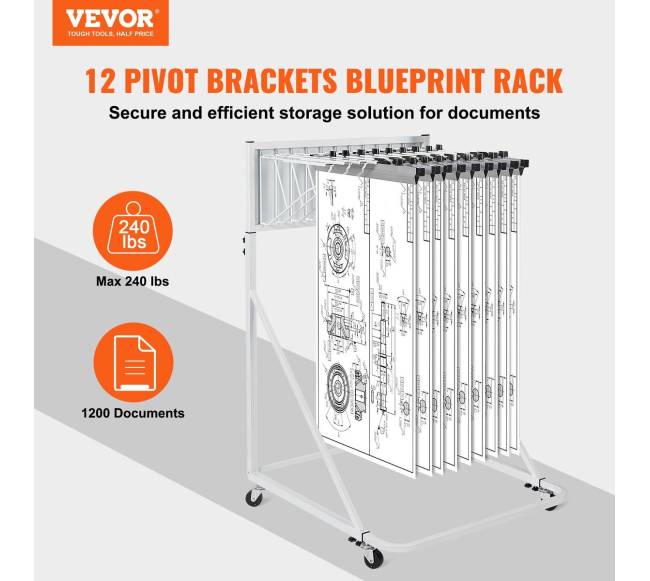 Mobilus brėžinių laikiklis su 12 laikomųjų laikiklių1
